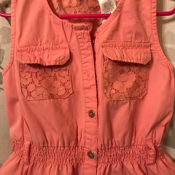 Guess Girl’s Pink Dress with Lace Detail Size 6X - Picture 3 of 5